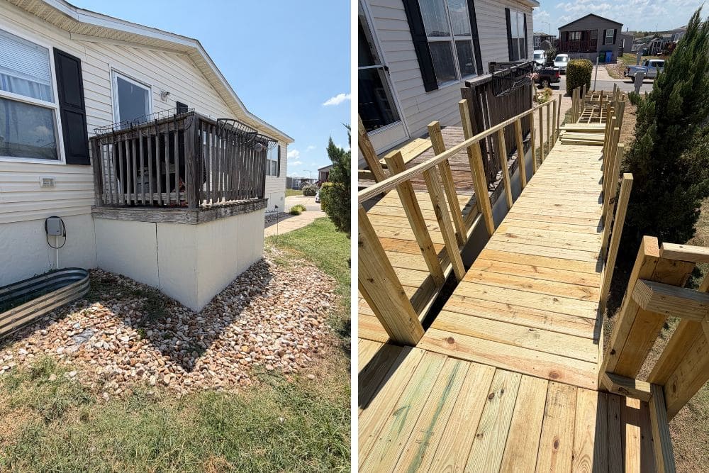 Before and after of the ramp build